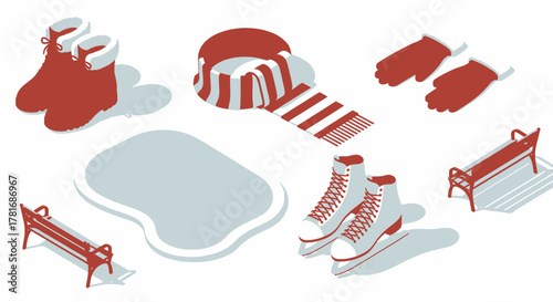 Winter Sport Essentials Ice Skating, Mittens, Scarves, and Warm Boots