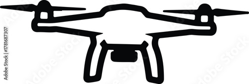 Illustrator drone quadcopter for delivery and surveillance Silhouette vector