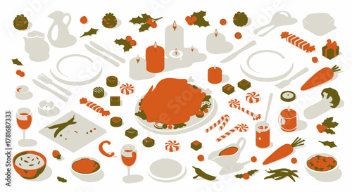 Christmas Festive Feast A Delightful Array of Holiday Cuisine and Decorations