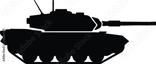 Illustrator military tank heavy armor vehicle warfare technology Silhouette vector