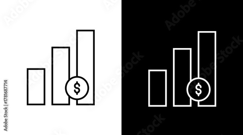 Statistic  White Icon Set Design	