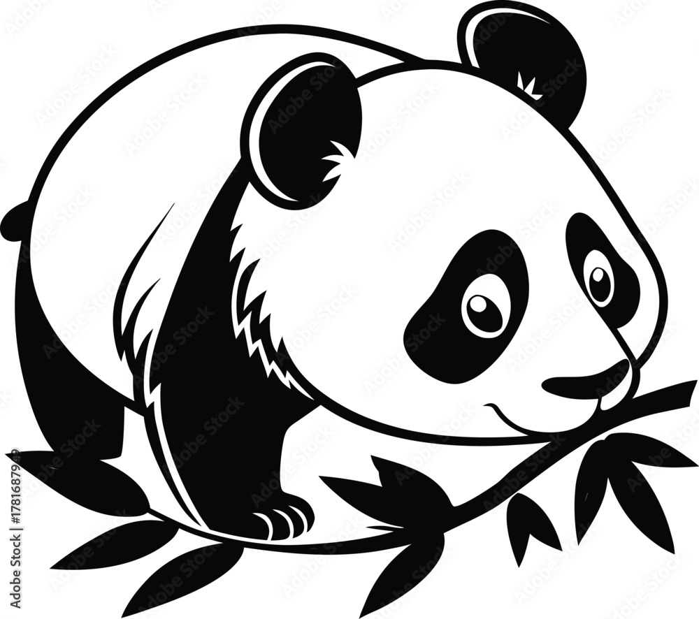 Fototapeta premium panda and bamboo
