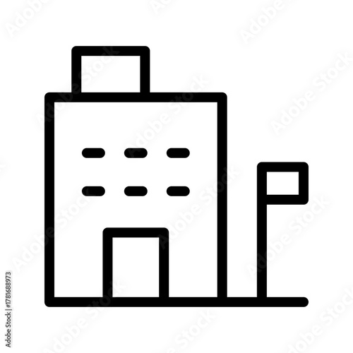 Company Headquarters icon set highlighting corporate offices, business administration centers, and organizational hubs in a clean modern minimal line style