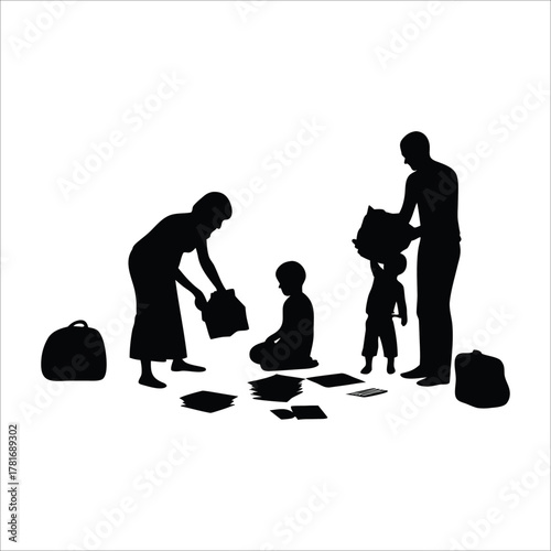 Packing Up for School Together - Back To School Vector