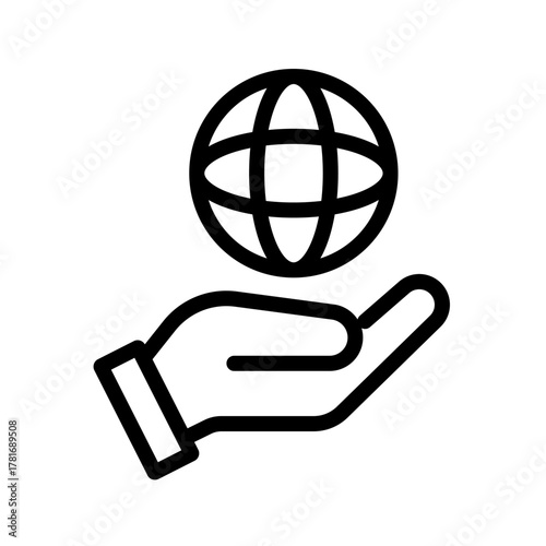 Global Services icon set featuring modern minimal design, representing international support, worldwide operations, business solutions, and connectivity.