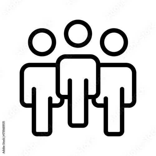 Crowd icon set featuring modern minimal design, representing groups, gatherings, audience, teamwork, and social interactions in digital and business contexts.