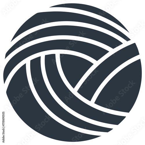 Wool ball graphic illustration Knitting yarn concept Craft supply item Symbol isolated design