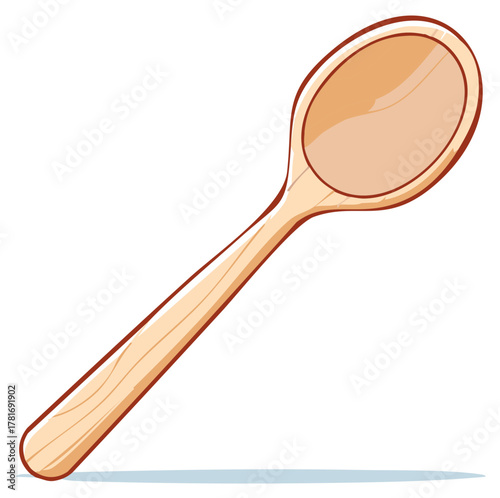 Cartoon wooden spoon illustration a simple kitchen utensil for cooking and eating