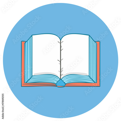 Open book with blank pages flat design illustration education knowledge reading symbol