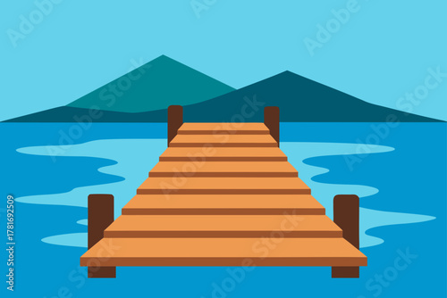 Lake Pier Made of Wooden Planks