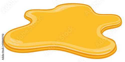 Viscous golden liquid spill with glossy highlights and layered texture