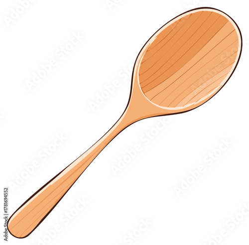 Wooden spoon illustration isolated on white background cooking utensil