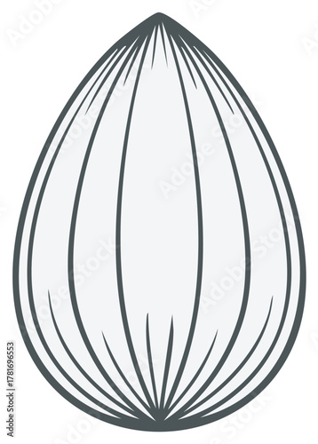 Abstract illustration of a teardrop shape graphic element.