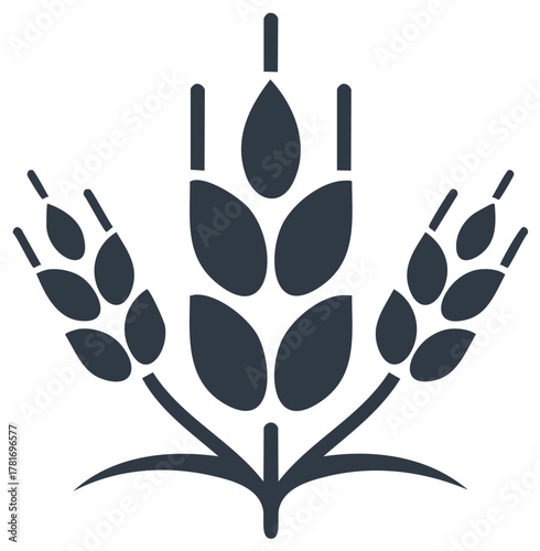 Stylized Wheat Illustration, Grain Crops Graphic, Agriculture Farming Harvest Symbol