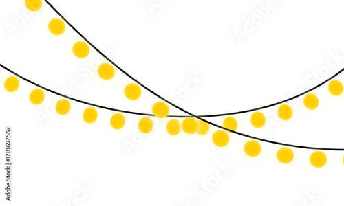 Glowing yellow string lights against a dark background