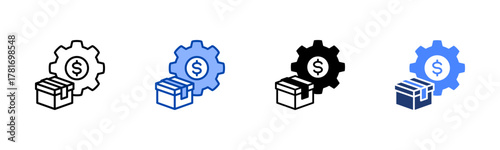 Costs icon set multiple style collection