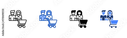 Buyers icon set multiple style collection