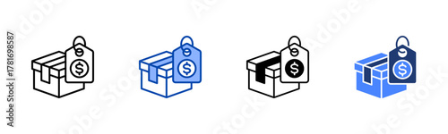 Pricing icon set multiple style collection