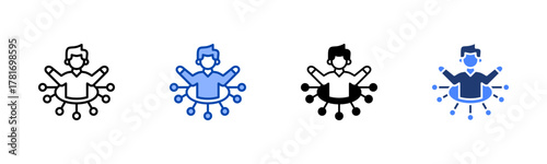 Influence icon set multiple style collection