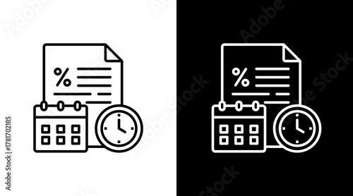Tax Deadline  White Icon Set Design