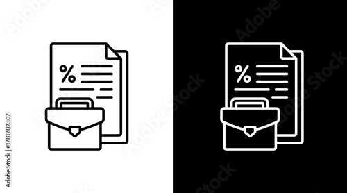 Briefcase  White Icon Set Design