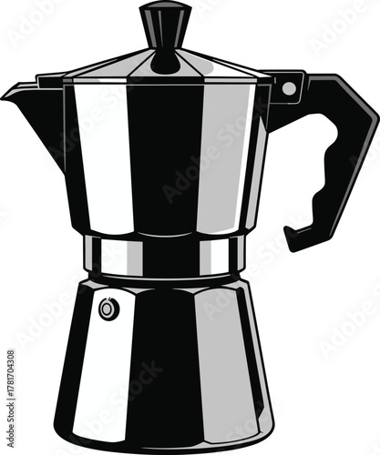 Classic Italian Moka Pot or Espresso Coffee Maker Icon