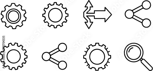 Minimalist icons for web design and user interface.