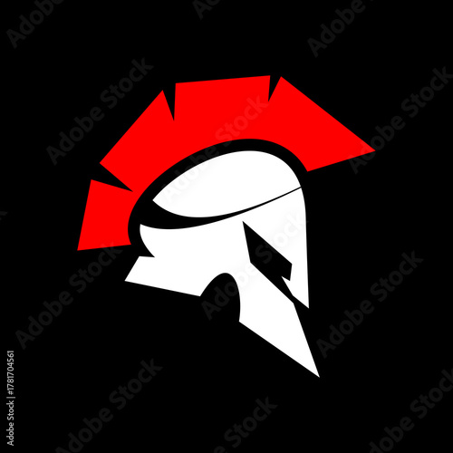 Spartan Soldier. Spartan helmet logo, Spartan shield and helmet vector illustration, Spartan Greek gladiator armor flat vector icon. Warrior shield logo.	
