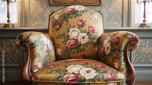 antique furniture and armchair