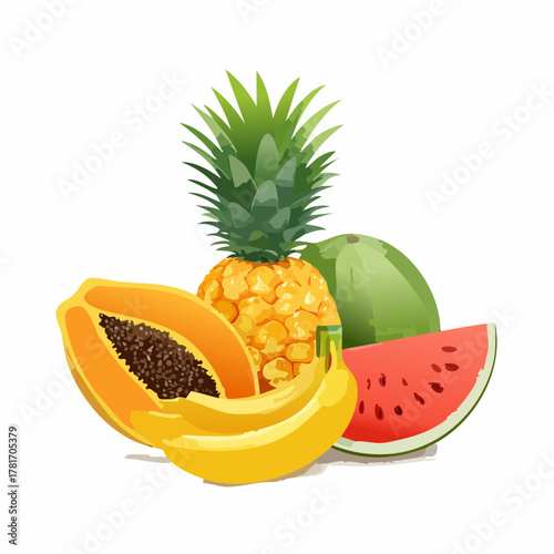 tropical fruit and pineapple