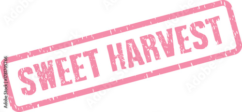 SWEET HARVEST pink textured rubber stamp impression signifies a delightful and abundant agricultural yield