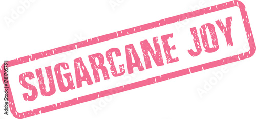 SUGARCANE JOY pink textured rubber stamp impression signifies sweet happiness and delight