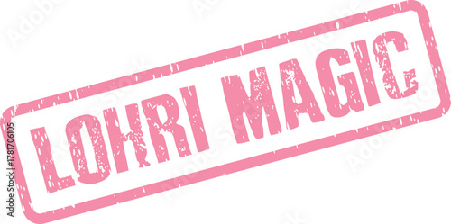 Enchanting pink Lohri Magic textured stamp capturing the mystical essence of the vibrant Indian harvest festival