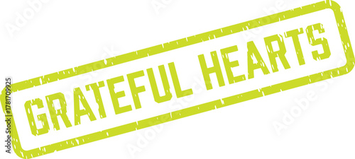 Vibrant Green Grateful Hearts Stamp for Thanksgiving and Expressing Appreciation