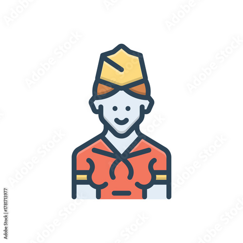 Color illustration icon for flight crew