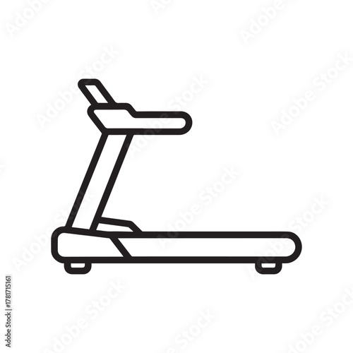 Treadmill Line Icon – Fitness Equipment Outline Vector