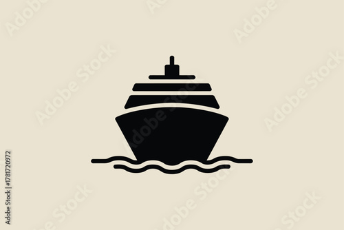 Ship on water icon