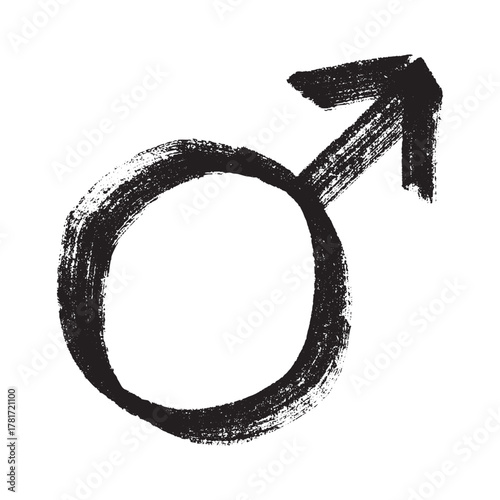 Hand drawn male gender identity sign Symbol used to represent sex and gender