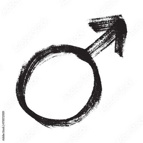 Hand drawn male gender identity sign Symbol used to represent sex and gender