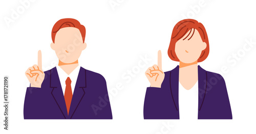 クライアントに説明をするスーツを着たビジネスパーソンの男女