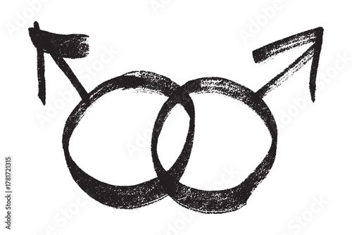 Hand drawn homosexual identity sign Symbol used to represent sex and gender