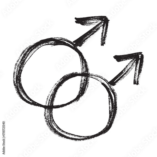 Hand drawn homosexual identity sign Symbol used to represent sex and gender