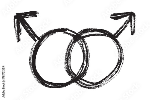 Hand drawn homosexual identity sign Symbol used to represent sex and gender