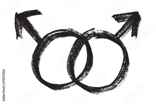 Hand drawn homosexual identity sign Symbol used to represent sex and gender