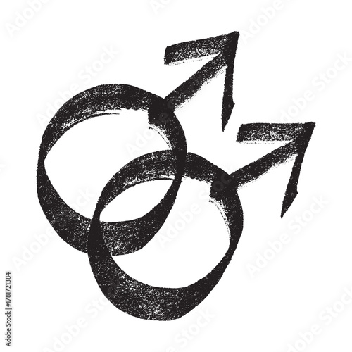 Hand drawn homosexual identity sign Symbol used to represent sex and gender