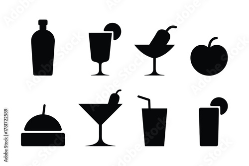 Drink and cocktail icons