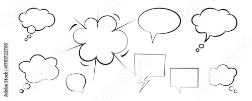 Comic Speech Bubbles Outlines | Comic Hero | Cartoon Speech Bubble bundle