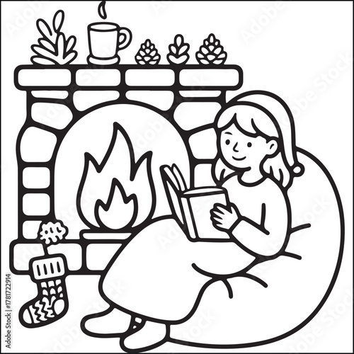 cozy girl season bold and easy coloring book for adults 