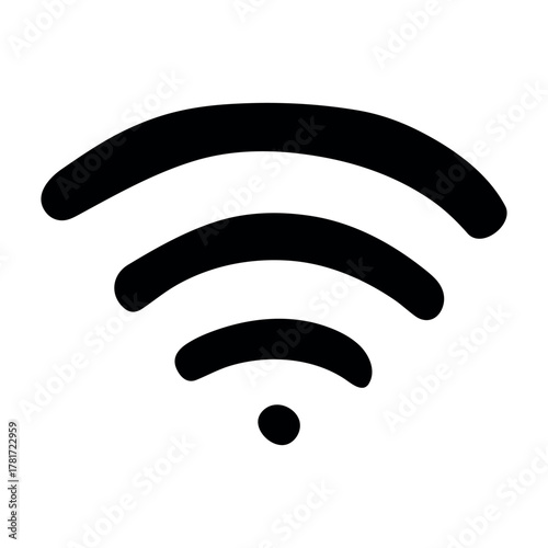 Hand drawn free wifi spot zone sign Public wi-fi area sign Wireless internet clipart in doodle style Single element for print, web, design, decor 3G, 4G, 5G, 6G, IoT