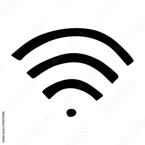 Hand drawn free wifi spot zone sign Public wi-fi area sign Wireless internet clipart in doodle style Single element for print, web, design, decor 3G, 4G, 5G, 6G, IoT